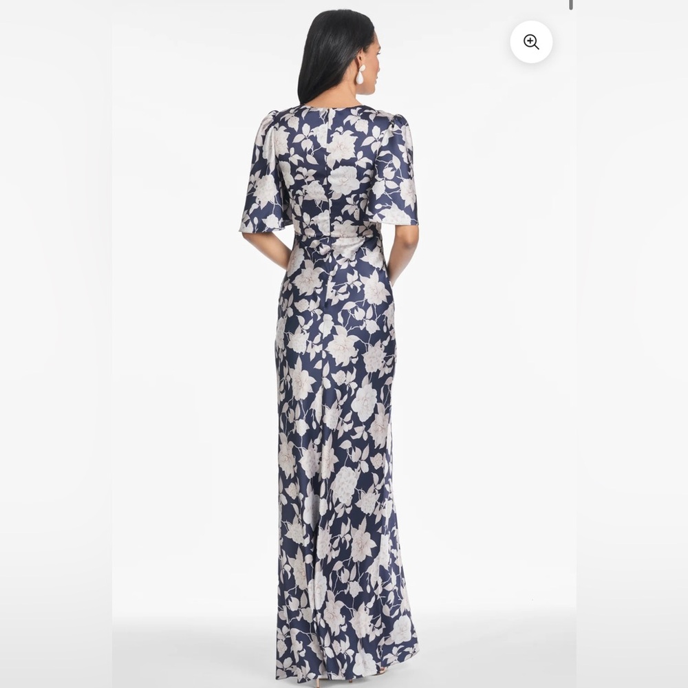 Sachin + Babi Blue and Cream Floral Maxi Dress - Picture 3 of 9